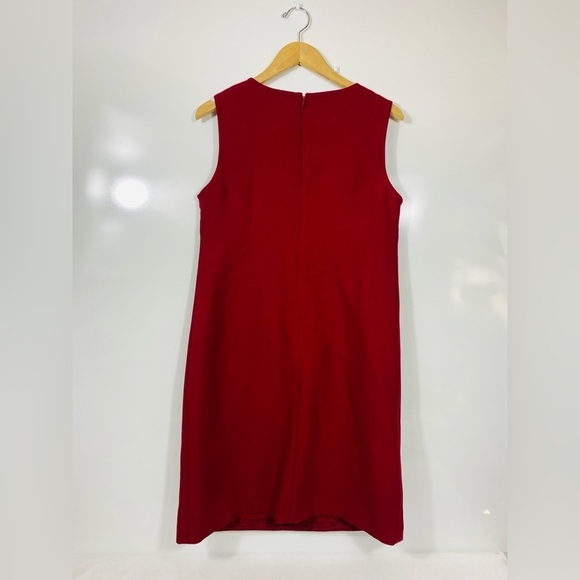 Talbots Womens Sleeveless Shift Dress Wool Blend Red Sz 10 Career Office Classic - Picture 5 of 9